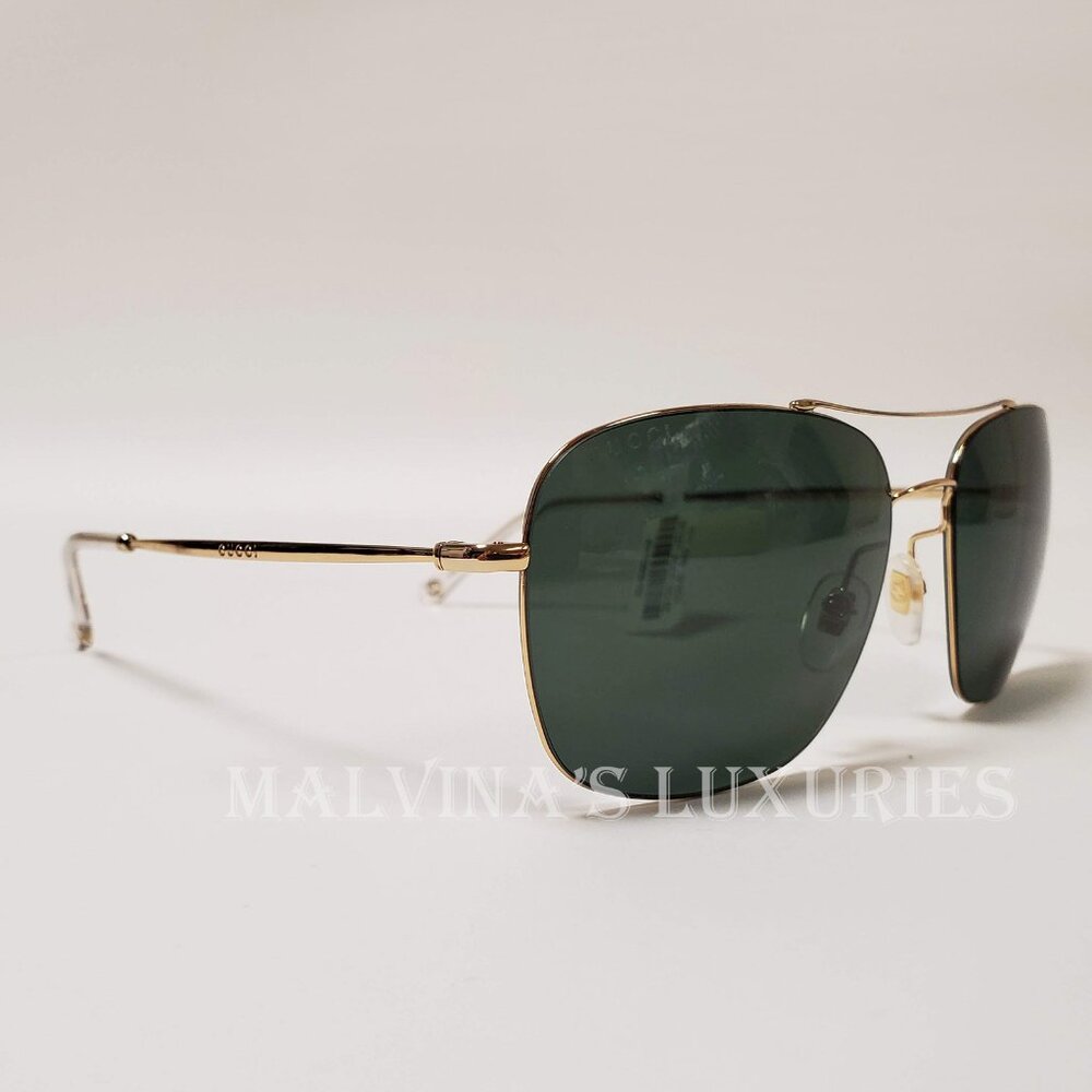 GUCCI SUNGLASSES GG0503S 003 MENS GOLD METAL AVIATOR INTERLOCKING G LOGO - Picture 4 of 12